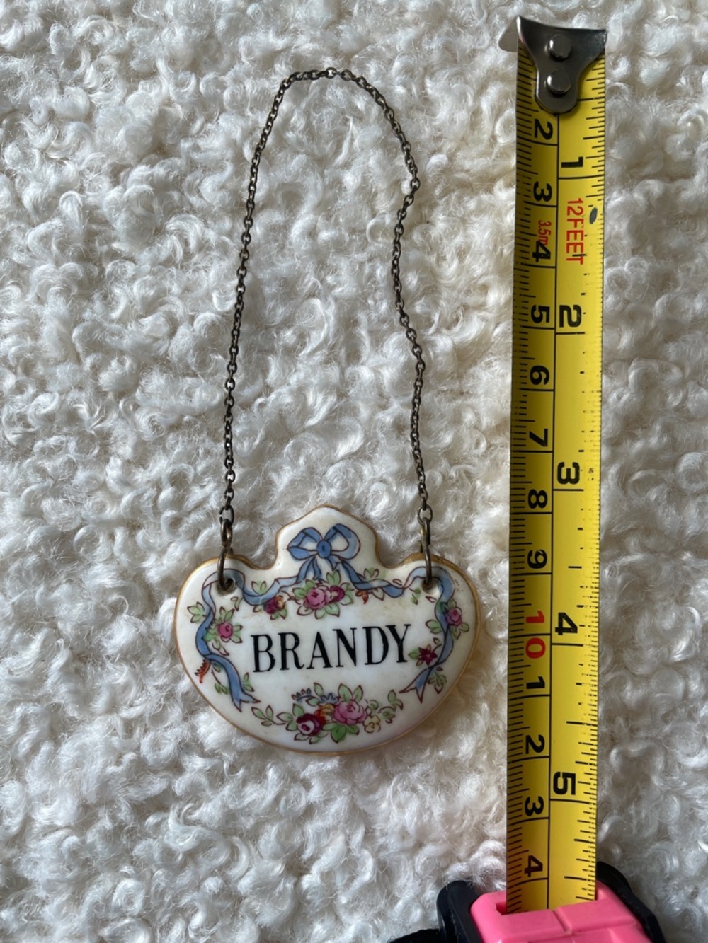 Vintage CROWN STAFFORDSHIRE Fine Bone China BRANDY Decanter TAG Marker England